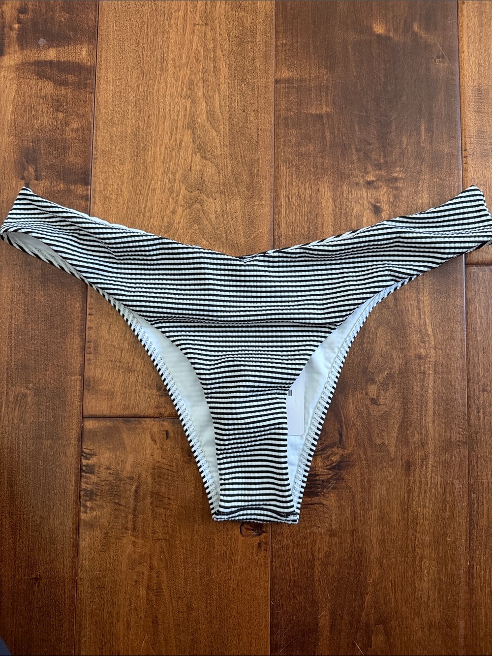 Striped Black & White Bikini Bottom - Women